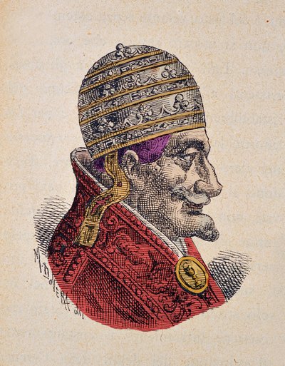 Portrait du Pape Innocent XI (1676-1689) (gravure avec coloration ultérieure) - Italian School